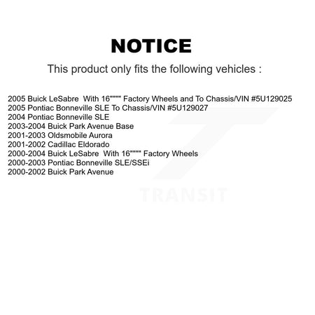 Front Ceramic Rear Semi-Metallic Pad Brake Rotor Kit For Buick LeSabre Pontiac Bonneville K8A-101885