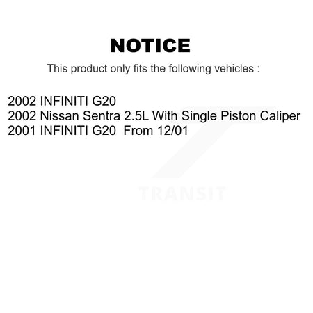 Front Rear Ceramic Pads And Disc Brake Rotors Kit For Nissan Sentra INFINITI G20 K8A-101971