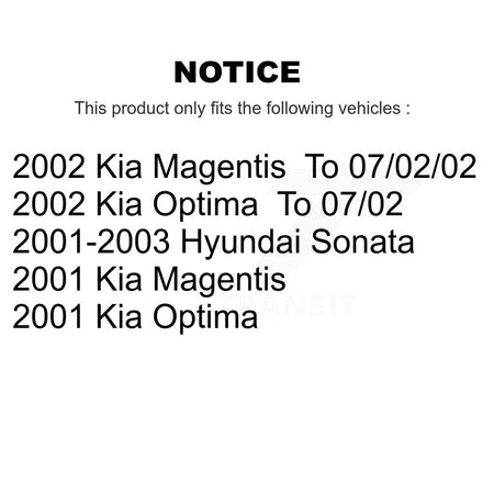 Front Rear Ceramic Pads And Disc Brake Rotors Kit For Hyundai Sonata Kia Optima Magentis K8A-102023