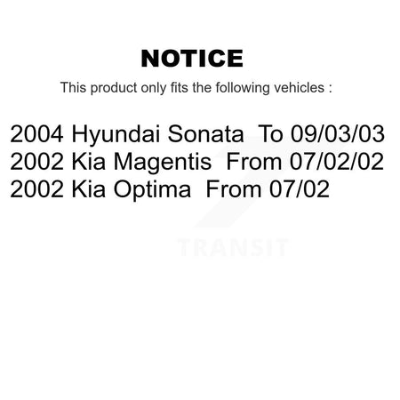 Front Rear Ceramic Pads And Disc Brake Rotors Kit For Hyundai Sonata Kia Optima Magentis K8A-102026