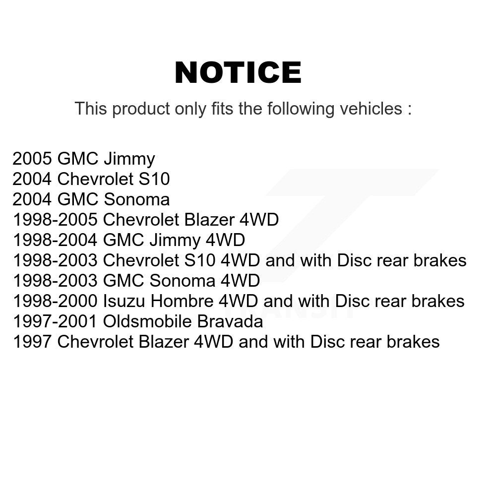 Front Rear Ceramic Pad & Brake Rotors Kit For Chevrolet GMC Blazer S10 Jimmy Sonoma Isuzu K8A-102055