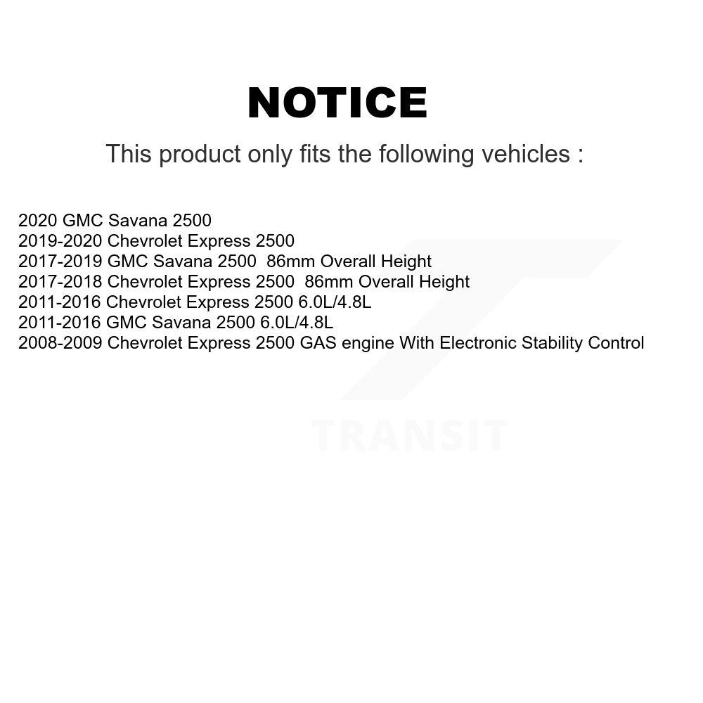 Front Rear Semi-Metallic Pad & Disc Brake Rotor Kit For GMC Savana 2500 Chevrolet Express K8A-102059