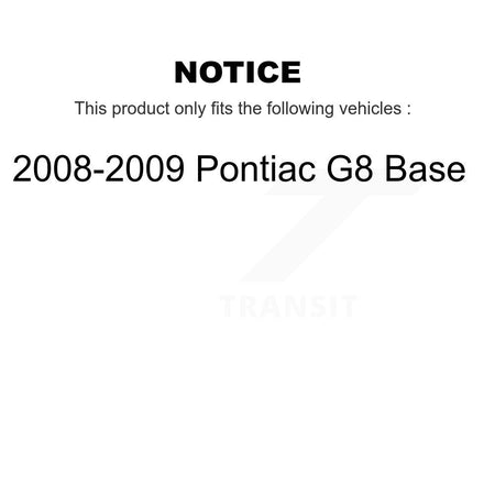 Front Rear Semi-Metallic Pads And Disc Brake Rotors Kit For 2008-2009 Pontiac G8 Base K8A-102113