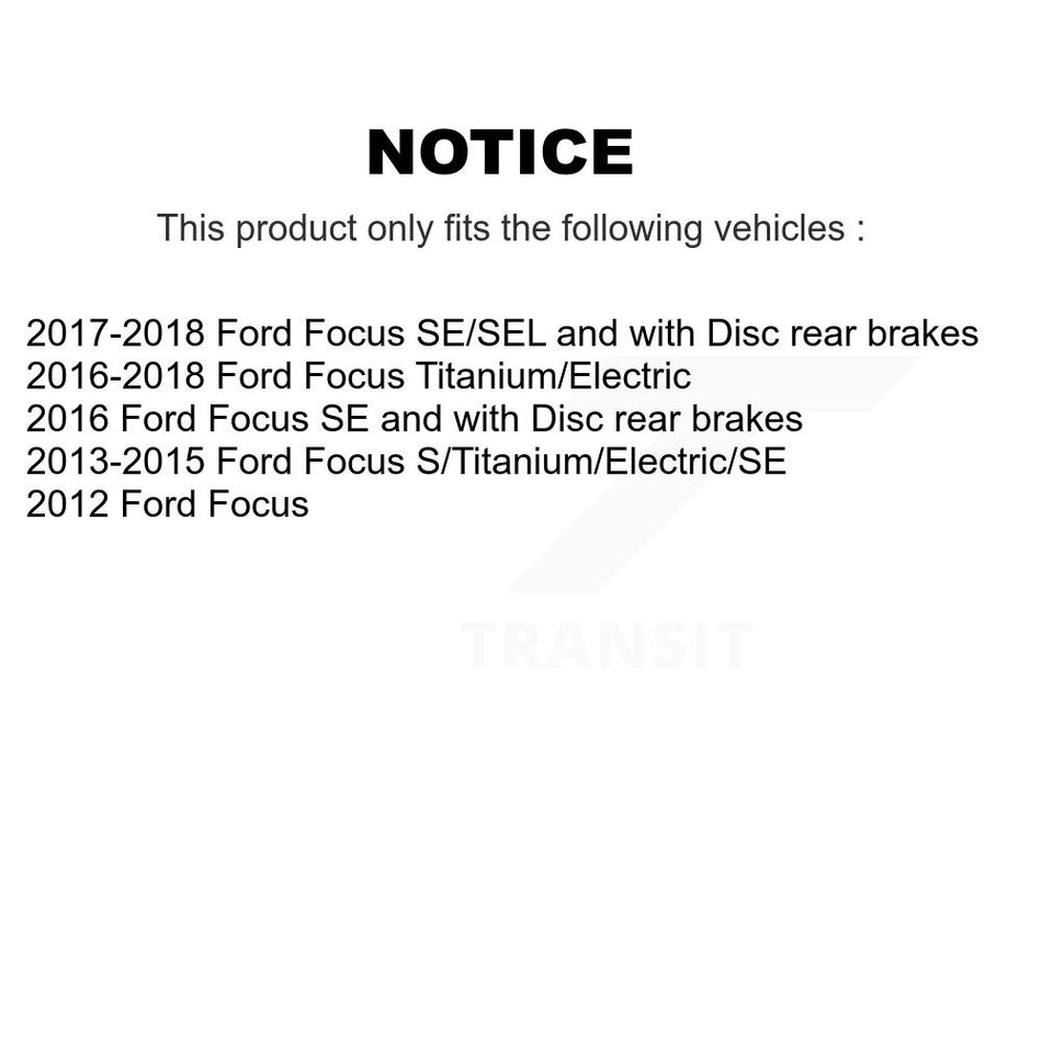 Front Ceramic Rear Semi-Metallic Pads And Disc Brake Rotors Kit For Ford Focus K8A-102124