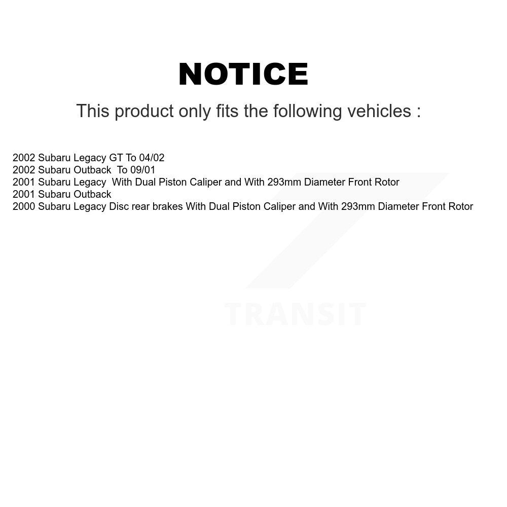 Front Ceramic Rear Semi-Metallic Pads And Disc Brake Rotors Kit For Subaru Outback Legacy K8A-102268