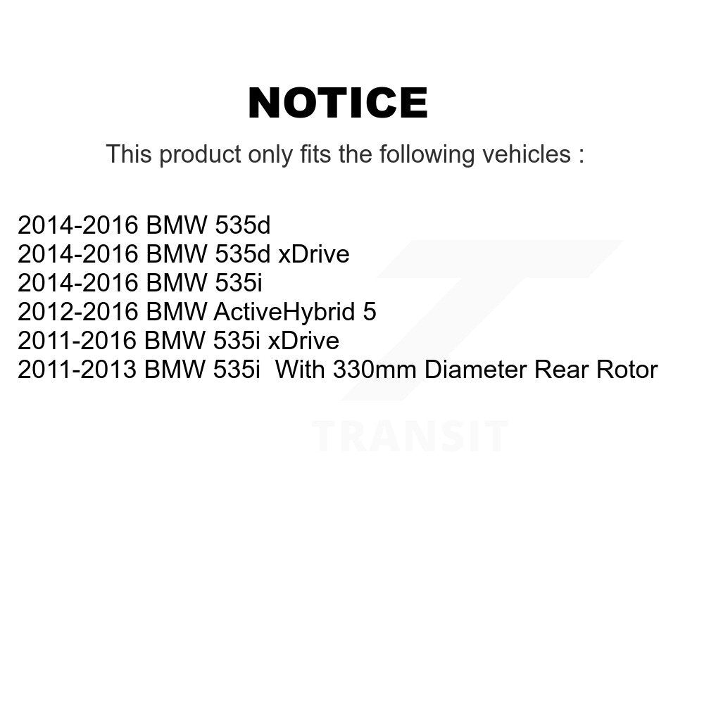Front Rear Semi-Metallic Pad Disc Brake Rotor Kit For BMW 535i xDrive 535d ActiveHybrid 5 K8A-102445