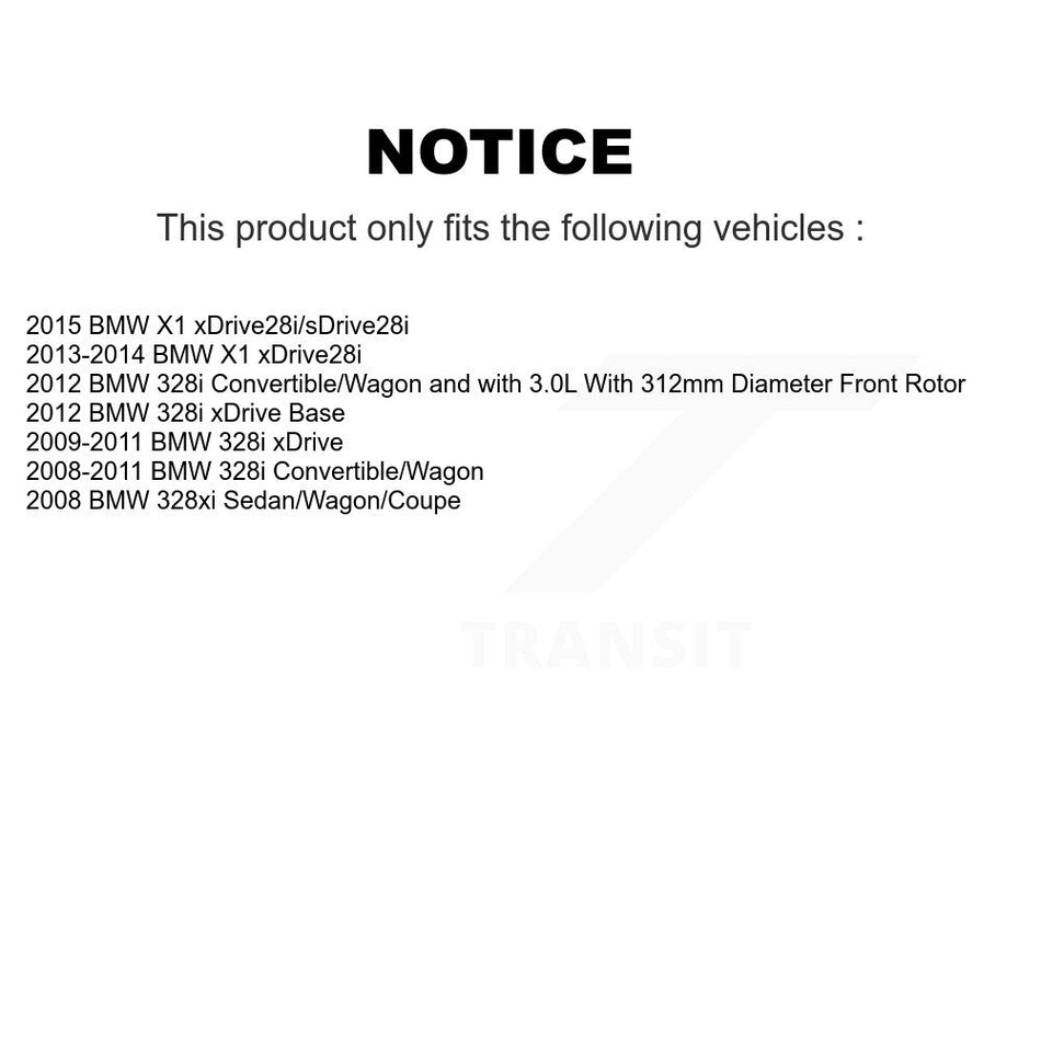 Front Rear Semi-Metallic Pads And Disc Brake Rotors Kit For BMW 328i xDrive X1 328xi K8A-102465