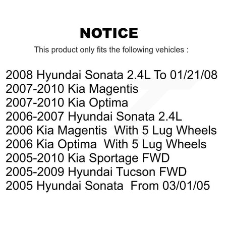 Front Rear Ceramic Pad Disc Brake Rotor Kit For Hyundai Tucson Kia Sportage Sonata Optima K8A-102500