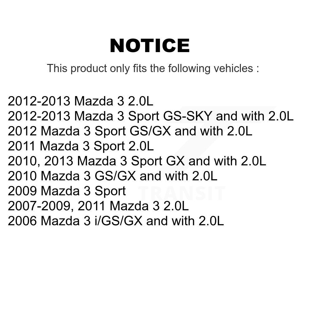 Front Semi-Metallic Rear Ceramic Pads And Disc Brake Rotors Kit For Mazda 3 Sport K8A-102624