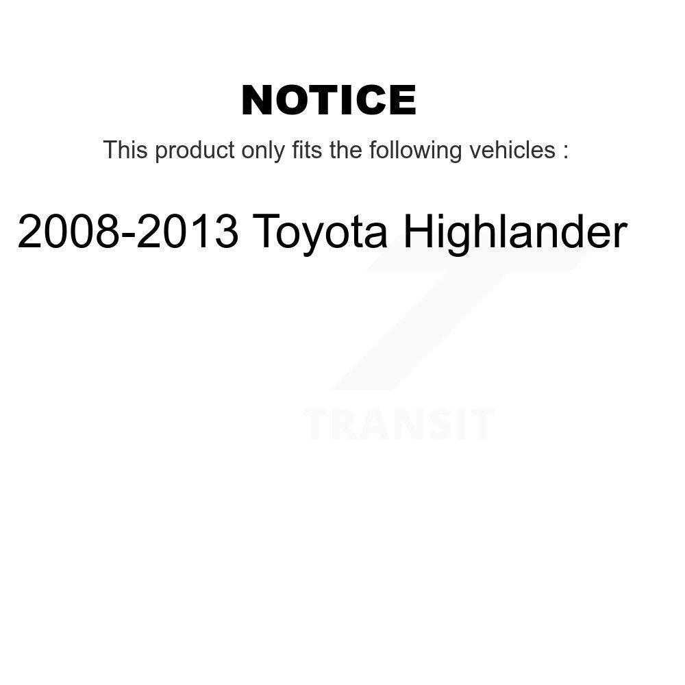 Front Rear Ceramic Pads And Disc Brake Rotors Kit For 2008-2013 Toyota Highlander K8A-102742