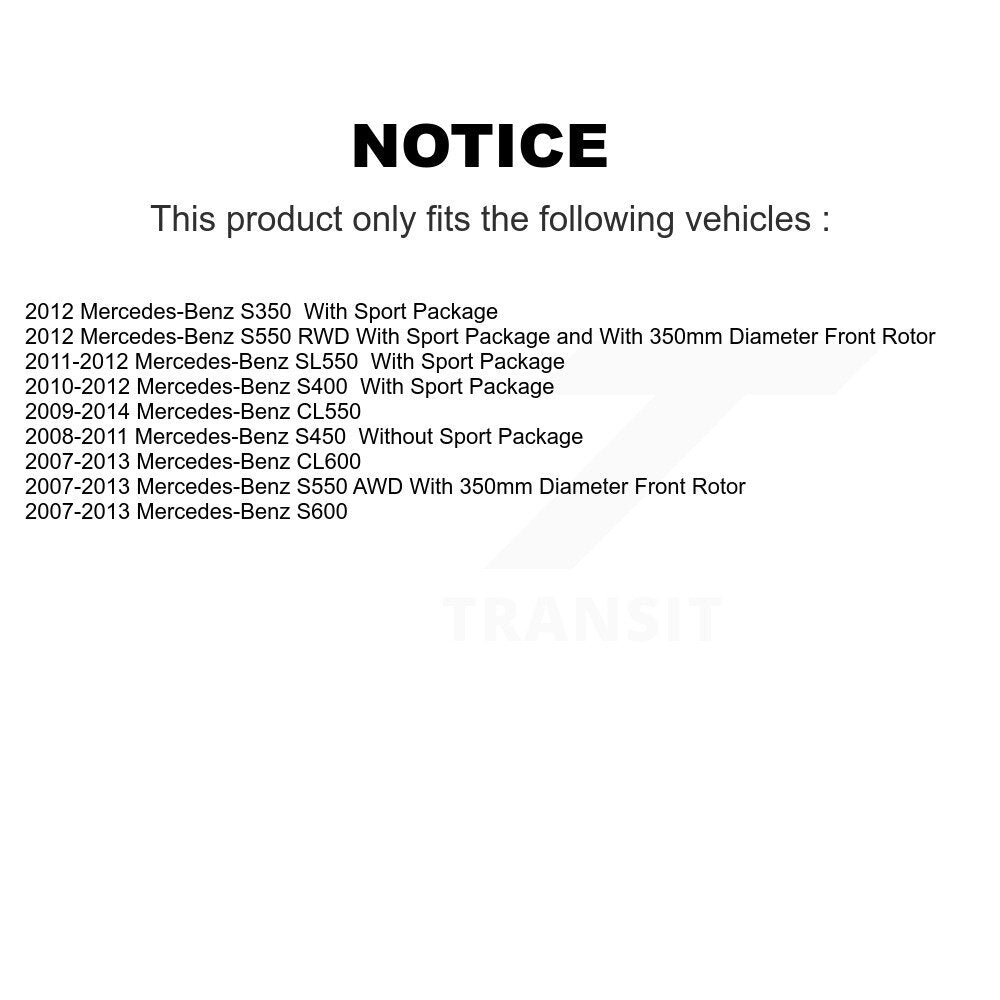 Front Rear Semi-Metallic Pad Brake Rotor Kit For Mercedes-Benz S550 S450 SL550 S350 CL550 K8A-102803