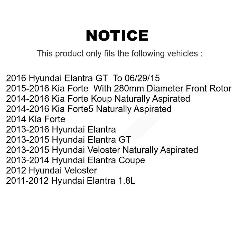 Front Rear Ceramic Pad & Brake Rotor Kit For Hyundai Elantra GT Kia Forte Veloster Forte5 K8A-102887