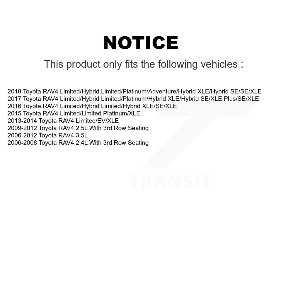 Front Rear Ceramic Pads And Disc Brake Rotors Kit For Toyota RAV4 K8A-102961