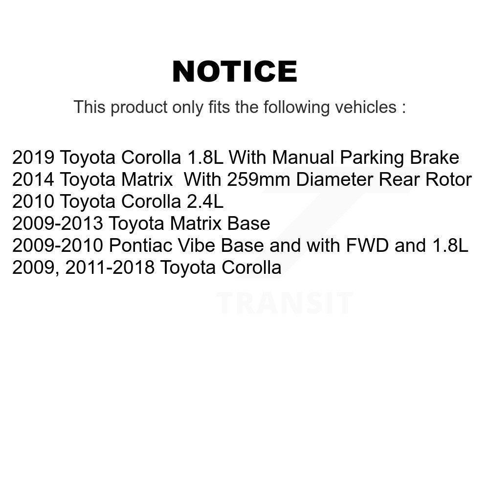 Front Rear Ceramic Pads And Disc Brake Rotors Kit For Toyota Corolla Matrix Pontiac Vibe K8A-102975