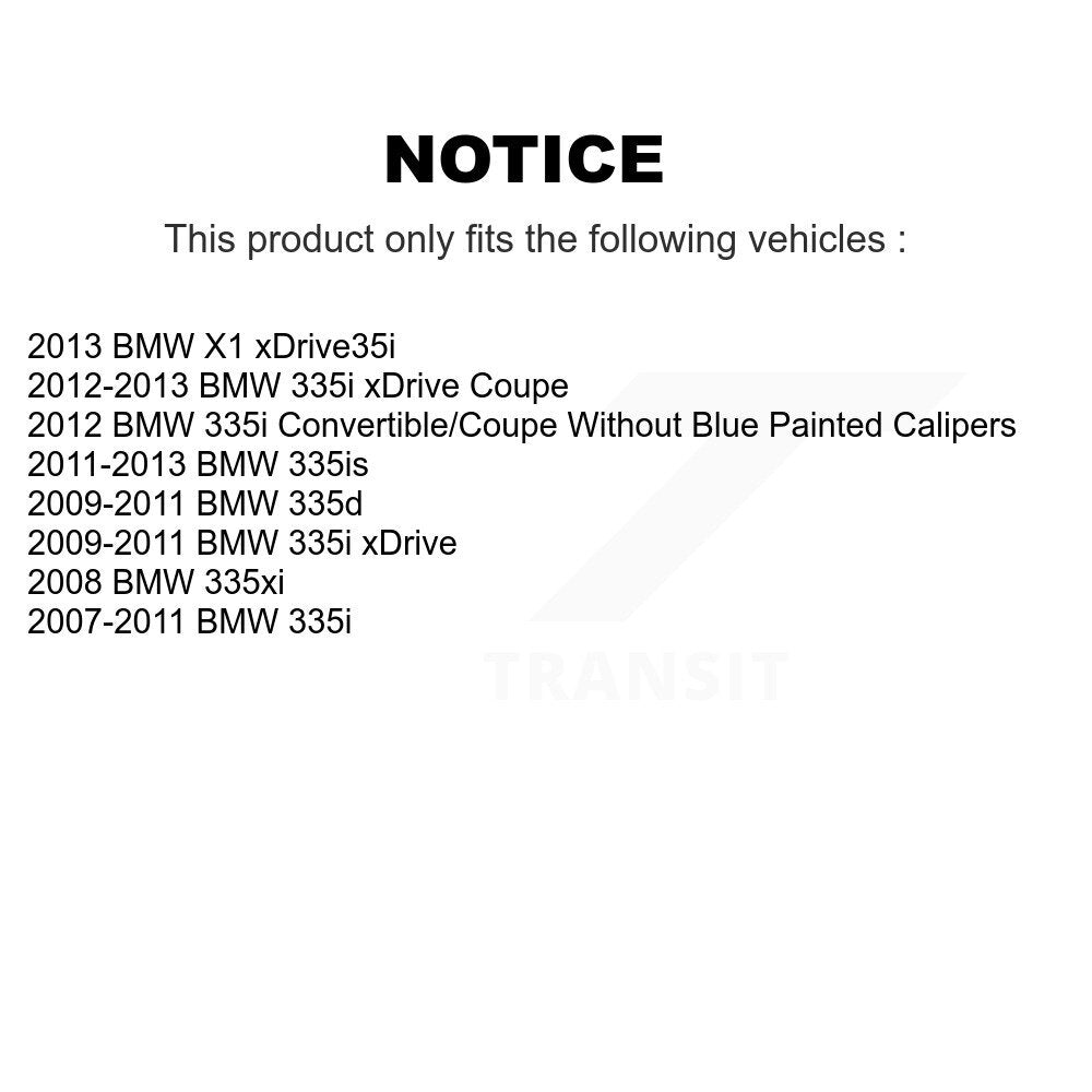 Front Rear Semi-Metallic Pad Disc Brake Rotor Kit For BMW 335i xDrive X1 335xi 335is 335d K8A-103072