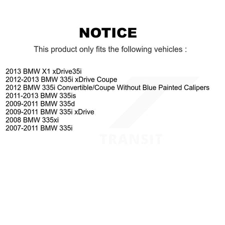 Front Rear Semi-Metallic Pad Disc Brake Rotor Kit For BMW 335i xDrive X1 335xi 335is 335d K8A-103072