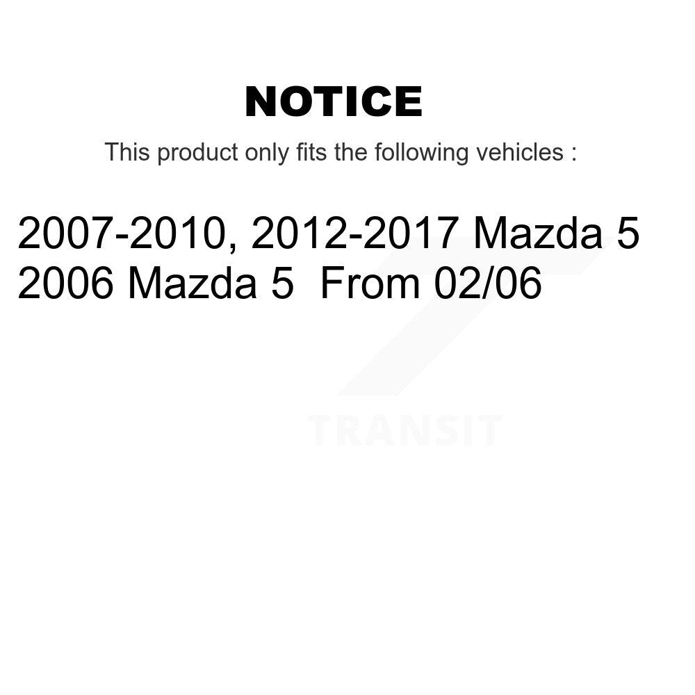 Front Semi-Metallic Rear Ceramic Pads And Disc Brake Rotors Kit For Mazda 5 K8A-103086