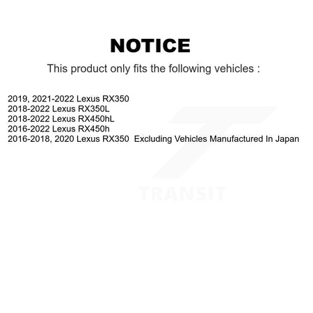 Front Rear Ceramic Pads And Disc Brake Rotors Kit For Lexus RX350 RX450h RX350L RX450hL K8A-103147