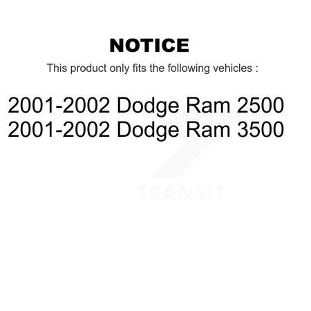 Front Rear Semi-Metallic Pads And Disc Brake Rotors Kit For 2001-2002 Dodge Ram 2500 3500 K8A-103188