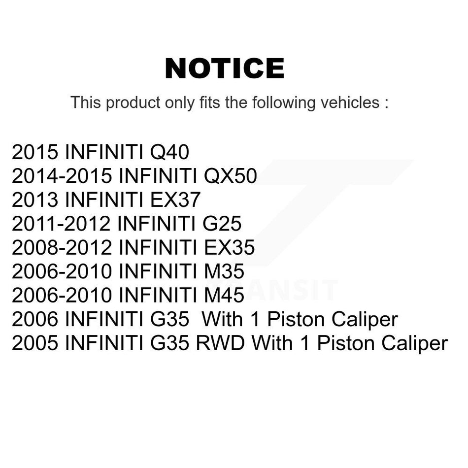 Front Semi-Metallic Rear Ceramic Pad & Brake Rotor Kit For INFINITI G37 EX35 G35 QX50 M35 K8A-103224