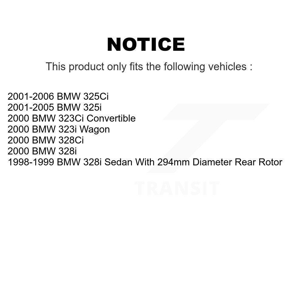 Front Rear Semi-Metallic Pad And Brake Rotor Kit For BMW 325i 325Ci 328i 323Ci 323i 328Ci K8A-103284