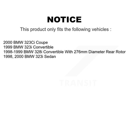 Front Rear Semi-Metallic Pads And Disc Brake Rotors Kit For BMW 323i 328i 323Ci K8A-103285