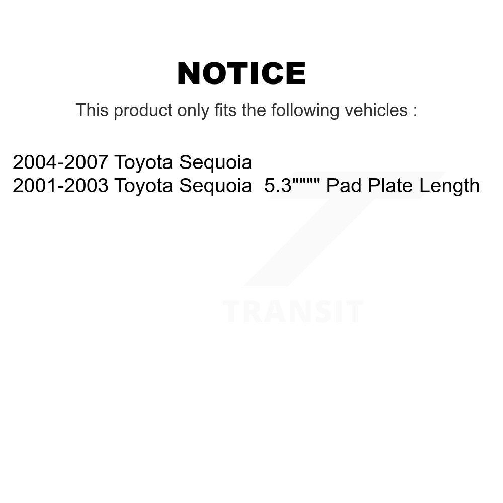 Front Ceramic Rear Semi-Metallic Pads And Disc Brake Rotors Kit For Toyota Sequoia K8A-103304