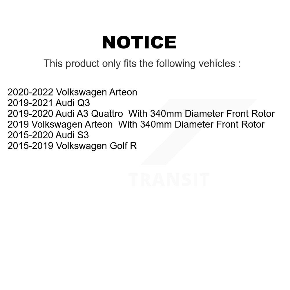 Front Rear Ceramic Pad Brake Rotor Kit For Audi Q3 Volkswagen Golf R Arteon S3 A3 Quattro K8A-103320