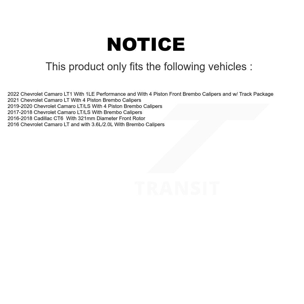 Front Semi-Metallic Rear Ceramic Pad & Brake Rotors Kit For Chevrolet Camaro Cadillac CT6 K8A-103339