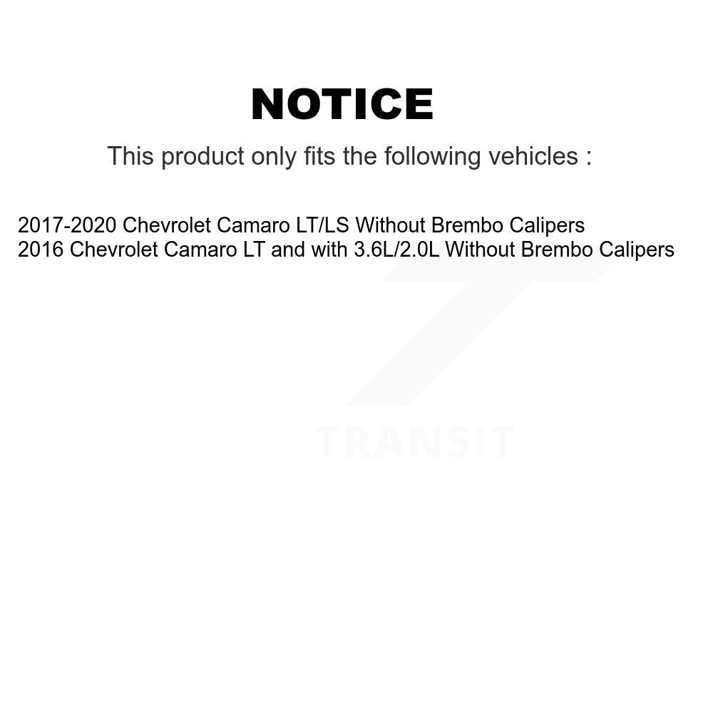 Front Rear Ceramic Pad Disc Brake Rotors Kit For Chevrolet Camaro Without Brembo Calipers K8A-103346