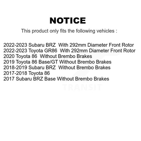 Front Rear Ceramic Pads And Disc Brake Rotors Kit For Subaru BRZ Toyota 86 GR86 K8A-103375