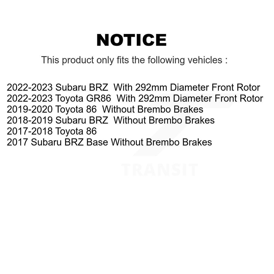 Front Rear Ceramic Pads And Disc Brake Rotors Kit For Subaru BRZ Toyota 86 GR86 K8A-103376