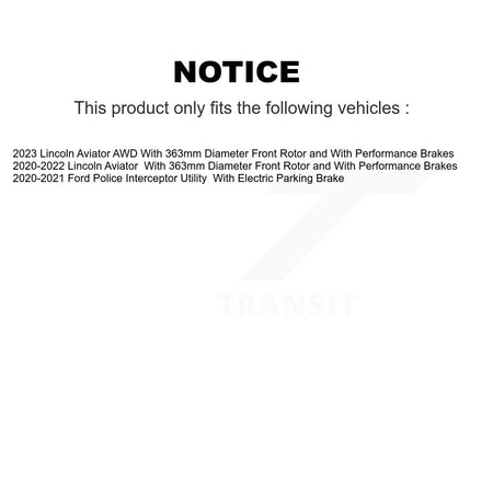 Front Semi-Metallic Rear Ceramic Pad Disc Brake Rotor Kit For Lincoln Aviator Ford Police K8A-103390