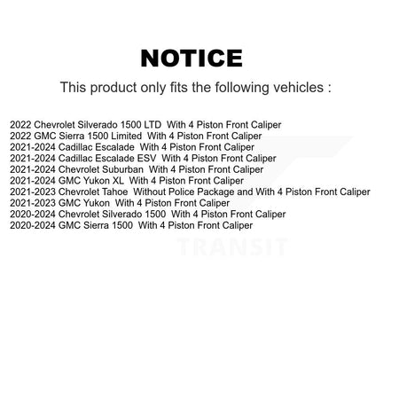 Front Semi-Metallic Rear Ceramic Pad Brake Rotors Kit For GMC Chevrolet Silverado 1500 XL K8A-103411