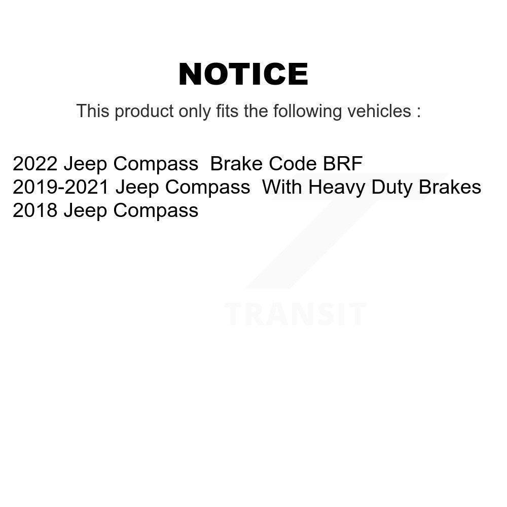 Front Rear Ceramic Pads And Disc Brake Rotors Kit For Jeep Compass K8A-103485