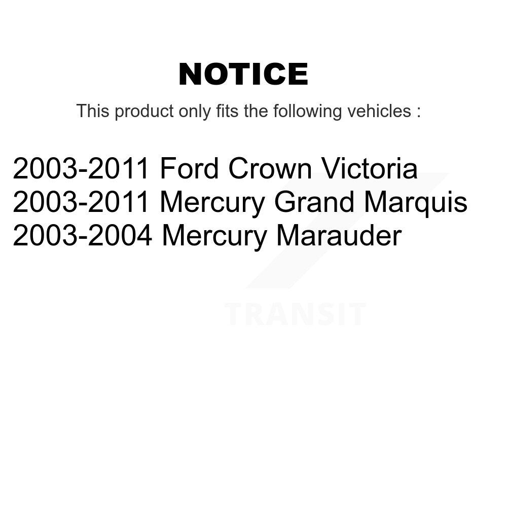 Front Rear Semi-Metallic Pad & Disc Brake Rotor Kit For Ford Crown Victoria Mercury Grand K8A-103531