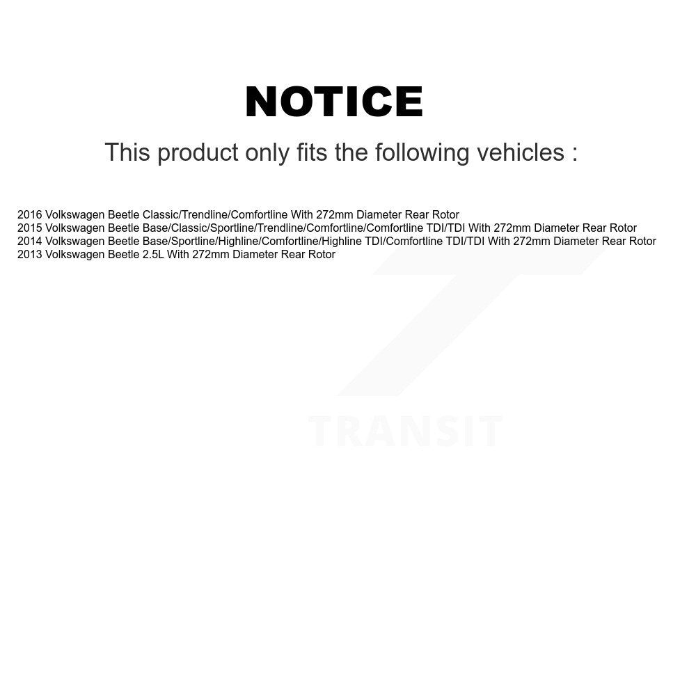 Front Rear Semi-Metallic Pads And Disc Brake Rotors Kit For Volkswagen Beetle K8A-103592
