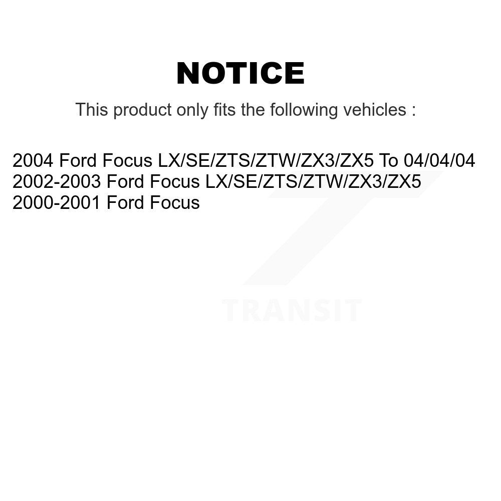 Front Rear Semi-Metallic Pads And Disc Brake Rotors Kit For Ford Focus K8A-103676