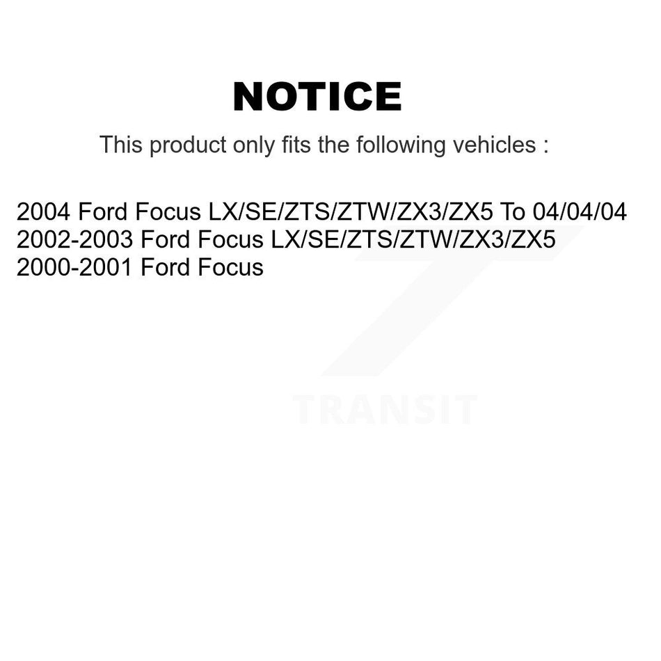 Front Rear Semi-Metallic Pads And Disc Brake Rotors Kit For Ford Focus K8A-103676