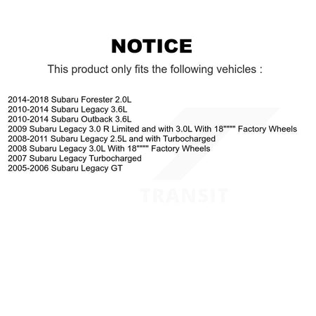 Front Disc Brake Rotors And Ceramic Pads Kit For Subaru Forester Outback Legacy K8A-103790
