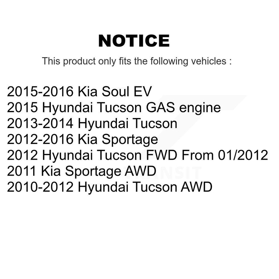 Front Disc Brake Rotors And Ceramic Pads Kit For Hyundai Tucson Kia Sportage Soul EV K8A-103836