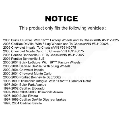 Front Brake Rotor And Ceramic Pad Kit For Chevrolet Impala Buick LeSabre Cadillac DeVille K8A-103974