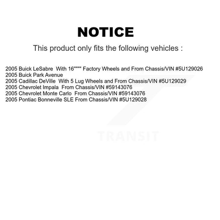 Front Brake Rotor And Ceramic Pad Kit For Chevrolet Impala Buick LeSabre Cadillac DeVille K8A-103978
