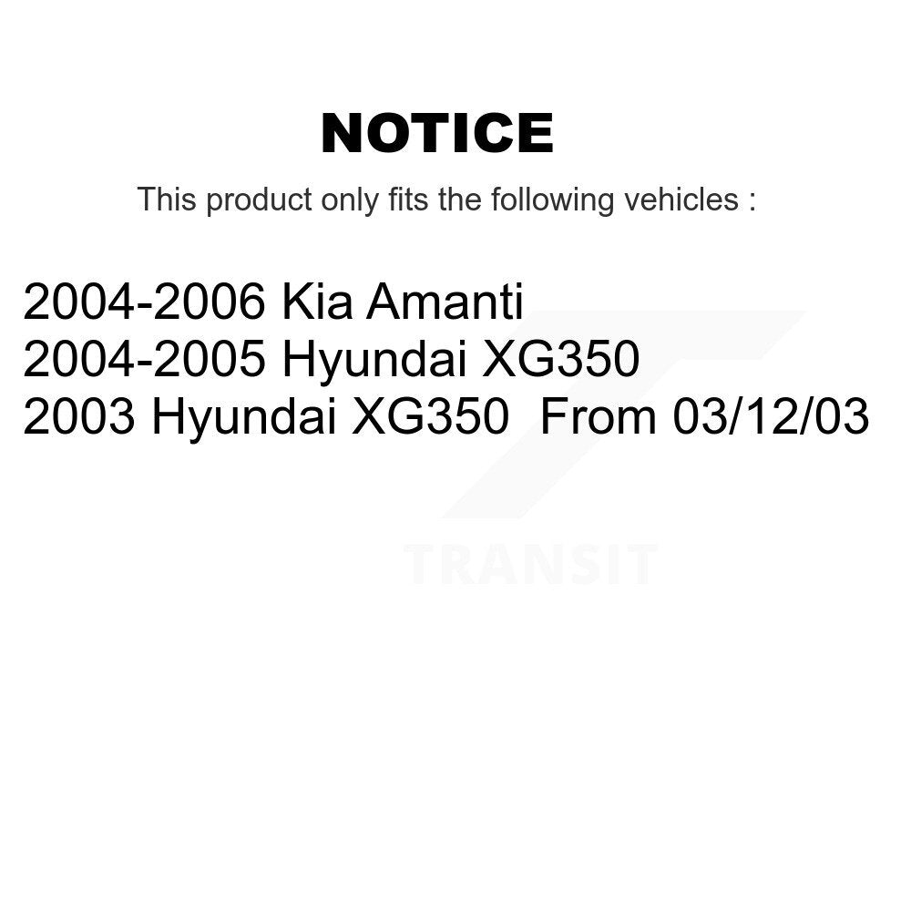 Front Disc Brake Rotors And Ceramic Pads Kit For Kia Amanti Hyundai XG350 K8A-103992