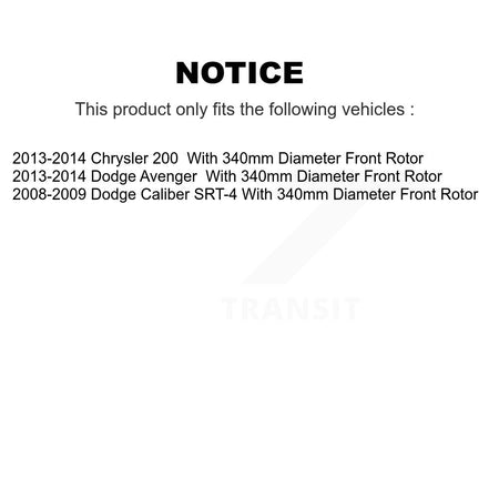 Front Disc Brake Rotors And Ceramic Pads Kit For Dodge Chrysler 200 Caliber Avenger K8A-104007