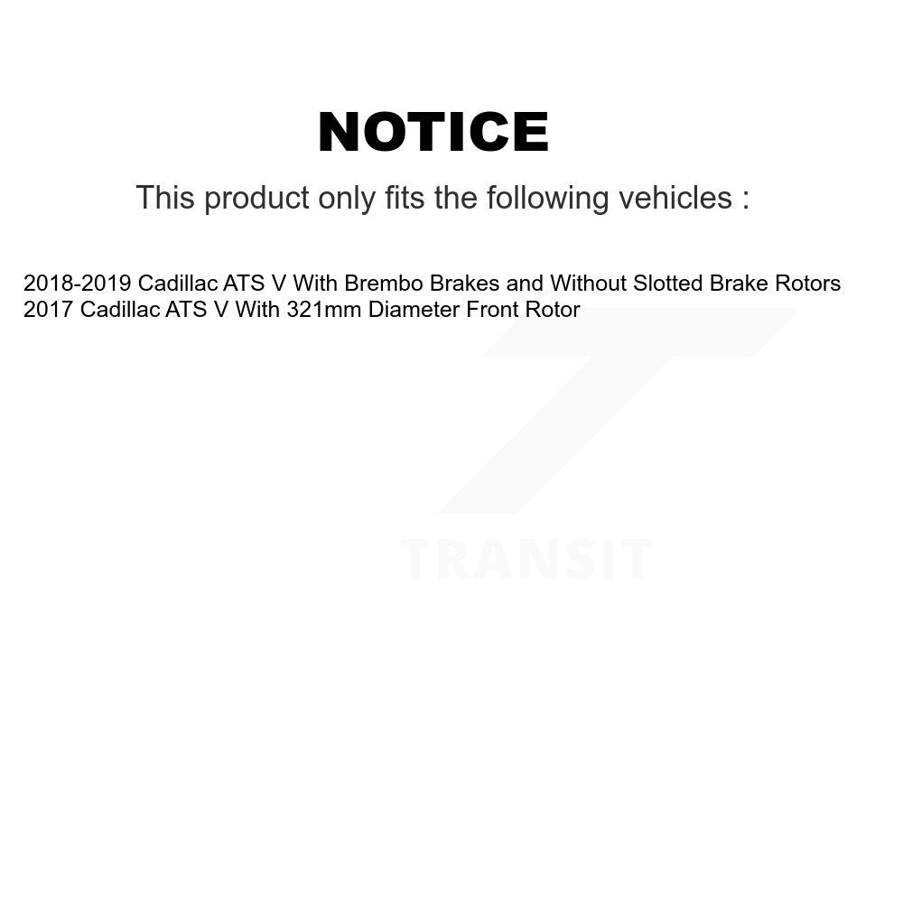 Front Disc Brake Rotors And Semi-Metallic Pads Kit For Cadillac ATS V K8A-104089