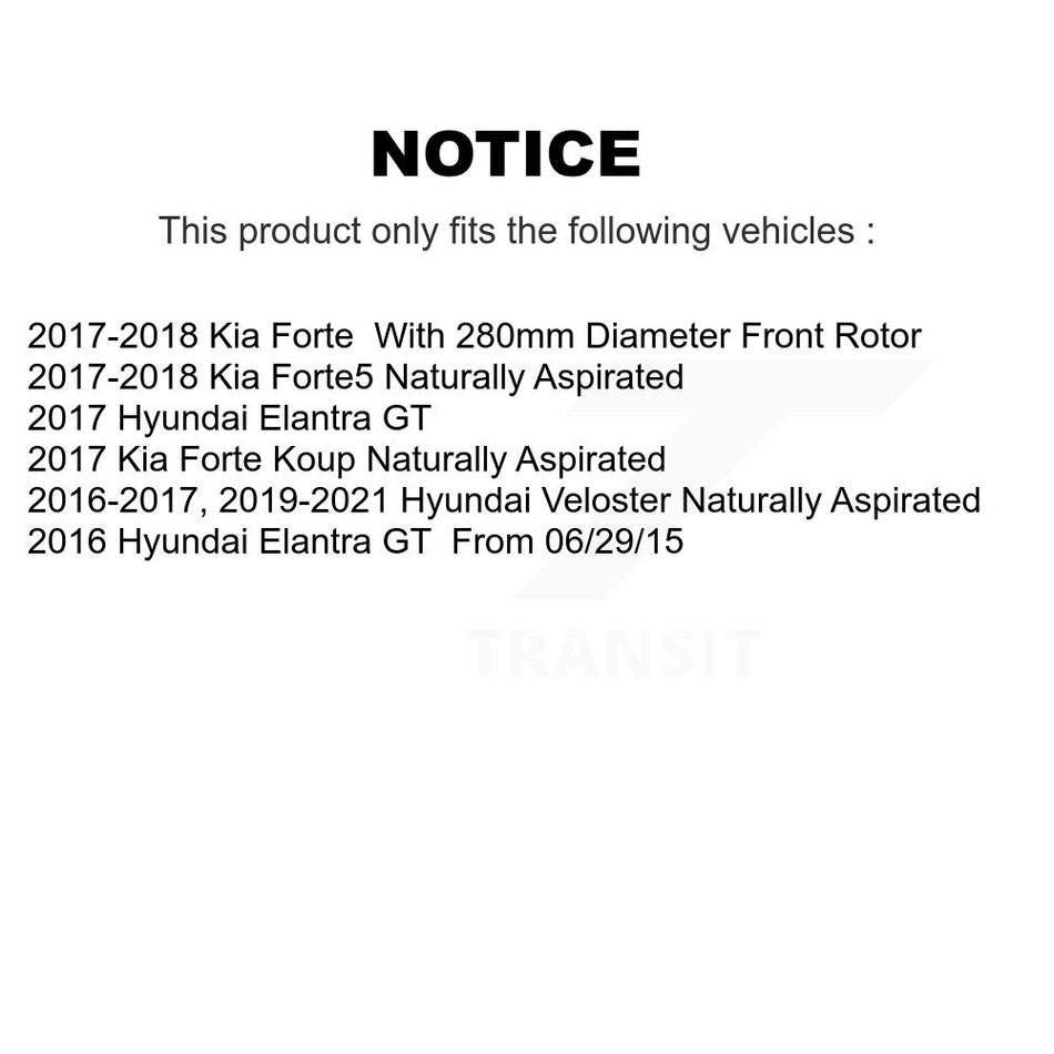 Front Brake Rotor & Ceramic Pad Kit For Kia Forte Hyundai Elantra GT Veloster Forte5 Koup K8A-104168