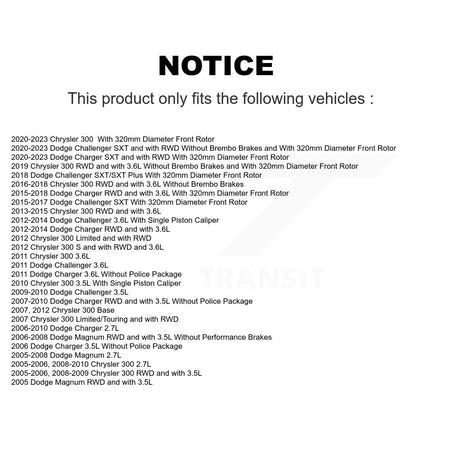 Front Disc Brake Rotor & Ceramic Pad Kit For Dodge Chrysler 300 Charger Challenger Magnum K8A-104202