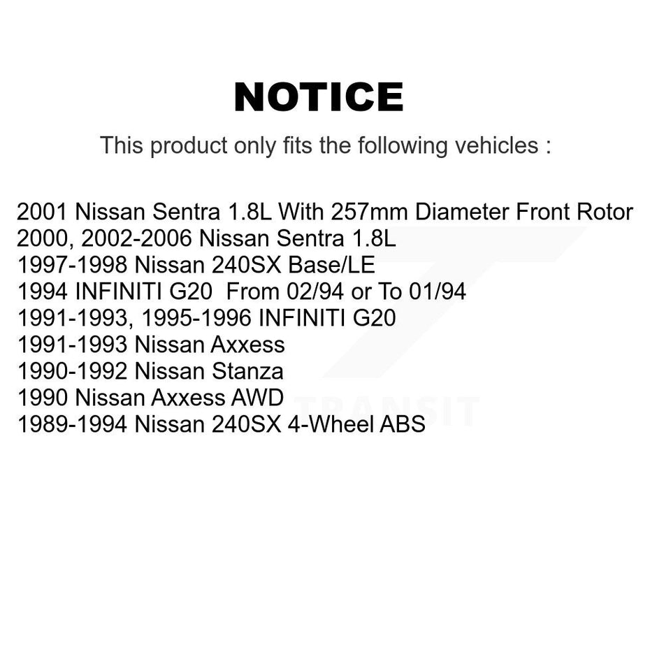 Front Disc Brake Rotor Ceramic Pad Kit For Nissan Sentra 240SX Axxess Stanza INFINITI G20 K8A-104280