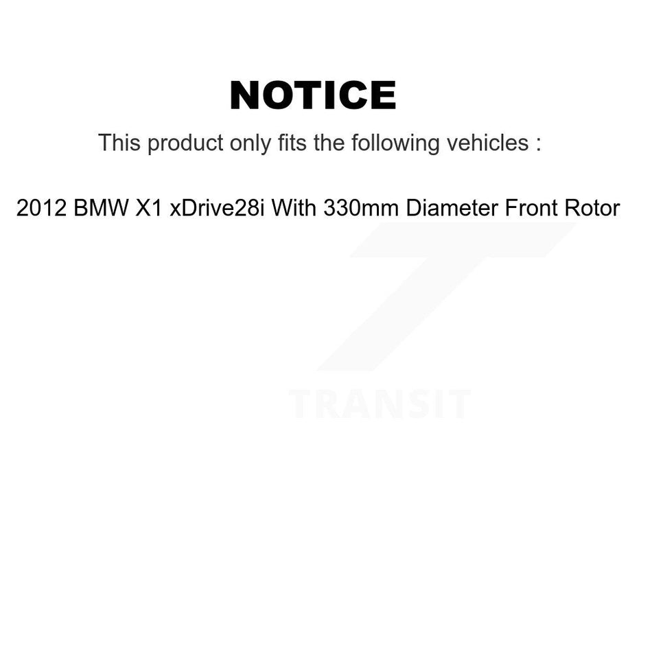 Front Brake Rotor & Semi-Metallic Pad Kit For 2012 BMW X1 With 330mm Diameter K8A-104377